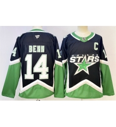 Men Dallas Stars  14 Jamie Benn Black 2025 26 With C Patch Alternate Stitched Hockey Jersey