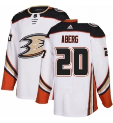 Mens Adidas Anaheim Ducks 20 Pontus Aberg White Road Authentic Stitched NHL Jersey 