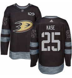 Mens Adidas Anaheim Ducks 25 Ondrej Kase Premier Black 1917 2017 100th Anniversary NHL Jersey 