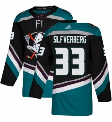 Mens Adidas Anaheim Ducks 33 Jakob Silfverberg Authentic Black Teal Third NHL Jersey 