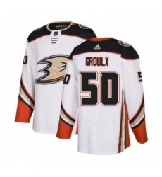 Mens Adidas Anaheim Ducks 50 Benoit Olivier Groulx Authentic White Away NHL Jersey 