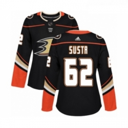 Womens Adidas Anaheim Ducks 62 Andrej Sustr Premier Black Home NHL Jersey 