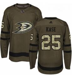 Youth Adidas Anaheim Ducks 25 Ondrej Kase Premier Green Salute to Service NHL Jersey 