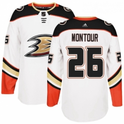 Youth Adidas Anaheim Ducks 26 Brandon Montour Authentic White Away NHL Jersey 