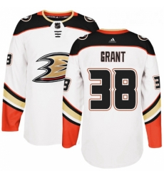 Youth Adidas Anaheim Ducks 38 Derek Grant Authentic White Away NHL Jersey 