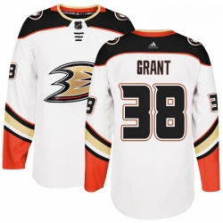 Youth Adidas Anaheim Ducks 38 Derek Grant Authentic White Away NHL Jersey 