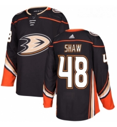 Youth Adidas Anaheim Ducks 48 Logan Shaw Premier Black Home NHL Jersey 