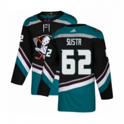 Youth Adidas Anaheim Ducks 62 Andrej Sustr Premier Black Teal Alternate NHL Jersey 