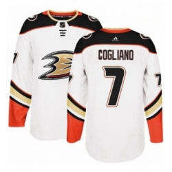 Youth Adidas Anaheim Ducks 7 Andrew Cogliano Authentic White Away NHL Jersey 