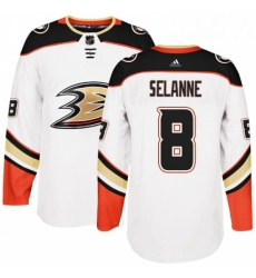 Youth Adidas Anaheim Ducks 8 Teemu Selanne Authentic White Away NHL Jersey 