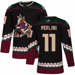 Mens Adidas Arizona Coyotes 11 Brendan Perlini Authentic Black Alternate NHL Jersey 