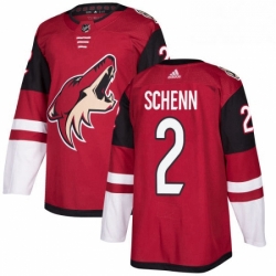 Mens Adidas Arizona Coyotes 2 Luke Schenn Premier Burgundy Red Home NHL Jersey 