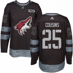 Mens Adidas Arizona Coyotes 25 Nick Cousins Premier Black 1917 2017 100th Anniversary NHL Jersey 