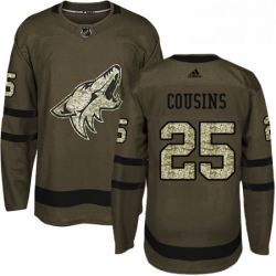 Mens Adidas Arizona Coyotes 25 Nick Cousins Premier Green Salute to Service NHL Jersey 