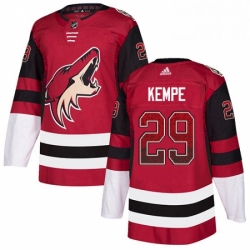 Mens Adidas Arizona Coyotes 29 Mario Kempe Authentic Maroon Drift Fashion NHL Jersey 