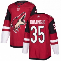 Mens Adidas Arizona Coyotes 35 Louis Domingue Premier Burgundy Red Home NHL Jersey 