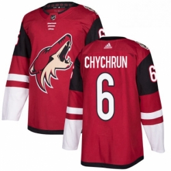 Mens Adidas Arizona Coyotes 6 Jakob Chychrun Authentic Burgundy Red Home NHL Jersey 