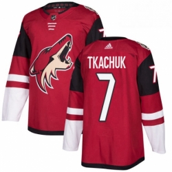 Mens Adidas Arizona Coyotes 7 Keith Tkachuk Premier Burgundy Red Home NHL Jersey 