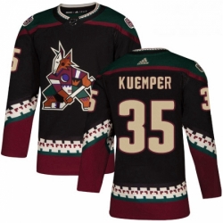 Youth Adidas Arizona Coyotes 35 Darcy Kuemper Premier Black Alternate NHL Jersey 