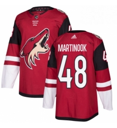 Youth Adidas Arizona Coyotes 48 Jordan Martinook Premier Burgundy Red Home NHL Jersey 