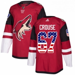 Youth Adidas Arizona Coyotes 67 Lawson Crouse Authentic Red USA Flag Fashion NHL Jersey 