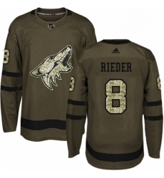 Youth Adidas Arizona Coyotes 8 Tobias Rieder Premier Green Salute to Service NHL Jersey 