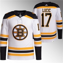 Men Boston Bruins 17 Milan Lucic White Stitched Jersey