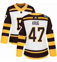 Womens Adidas Boston Bruins 47 Torey Krug Authentic White 2019 Winter Classic NHL Jersey 