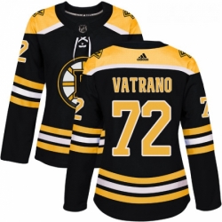 Womens Adidas Boston Bruins 72 Frank Vatrano Authentic Black Home NHL Jersey 