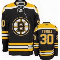 KIDS Boston Bruins 30 THOMAS Black Hockey Jerseys