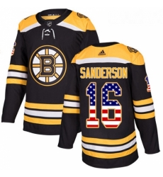 Youth Adidas Boston Bruins 16 Derek Sanderson Authentic Black USA Flag Fashion NHL Jersey 