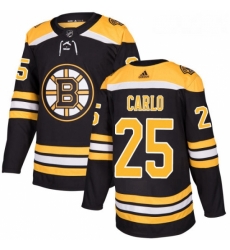 Youth Adidas Boston Bruins 25 Brandon Carlo Authentic Black Home NHL Jersey 