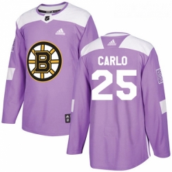 Youth Adidas Boston Bruins 25 Brandon Carlo Authentic Purple Fights Cancer Practice NHL Jersey 