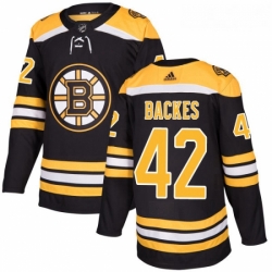 Youth Adidas Boston Bruins 42 David Backes Authentic Black Home NHL Jersey 