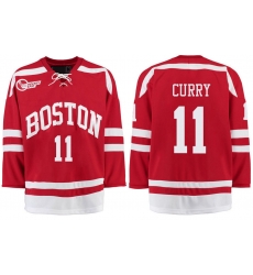 Boston University Terriers BU 11 Patrick Curry Red Stitched Hockey Jersey