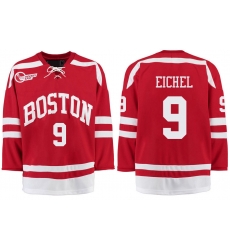 Boston University Terriers BU 9 Jack Eichel Red Stitched Hockey Jersey