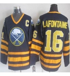 Buffalo Sabres #16 Pat Lafontaine Navy Blue CCM Throwback Stitched NHL Jersey