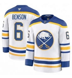 Men Buffalo Sabres  6 Zach Benson White Stitched Hockey Jersey