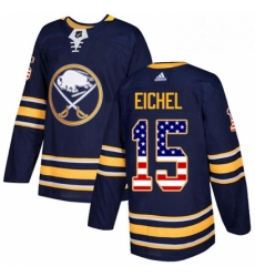 Mens Adidas Buffalo Sabres 15 Jack Eichel Authentic Navy Blue USA Flag Fashion NHL Jersey 