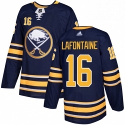 Mens Adidas Buffalo Sabres 16 Pat Lafontaine Authentic Navy Blue Home NHL Jersey 