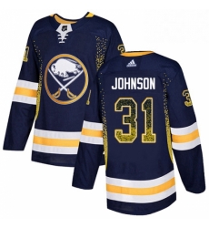 Mens Adidas Buffalo Sabres 31 Chad Johnson Authentic Navy Blue Drift Fashion NHL Jersey 