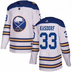 Mens Adidas Buffalo Sabres 33 Jason Kasdorf Authentic White 2018 Winter Classic NHL Jersey 