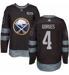 Mens Adidas Buffalo Sabres 4 Josh Gorges Premier Black 1917 2017 100th Anniversary NHL Jersey 