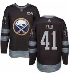 Mens Adidas Buffalo Sabres 41 Justin Falk Premier Black 1917 2017 100th Anniversary NHL Jersey 