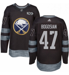 Mens Adidas Buffalo Sabres 47 Zach Bogosian Premier Black 1917 2017 100th Anniversary NHL Jersey 