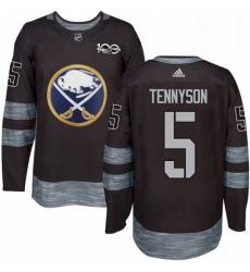 Mens Adidas Buffalo Sabres 5 Matt Tennyson Authentic Black 1917 2017 100th Anniversary NHL Jersey 