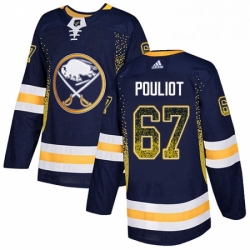 Mens Adidas Buffalo Sabres 67 Benoit Pouliot Authentic Navy Blue Drift Fashion NHL Jersey 