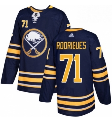 Mens Adidas Buffalo Sabres 71 Evan Rodrigues Authentic Navy Blue Home NHL Jersey 