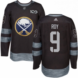 Mens Adidas Buffalo Sabres 9 Derek Roy Authentic Black 1917 2017 100th Anniversary NHL Jersey 