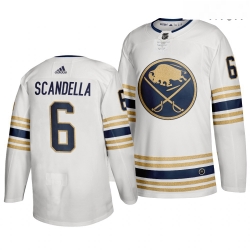 Sabres 6 Marco Scandella White 50th Anniversary Adidas Jersey